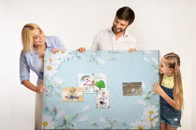 Virágos keretű fali parafa üzenőtábla