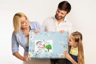 Virágos keretű fali parafa üzenőtábla
