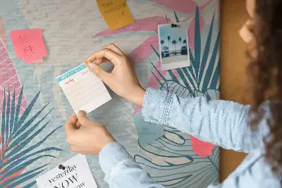 Pasztell levelek mintás parafatábla