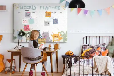Heti tervező gyerekeknek fali parafa üzenőtábla