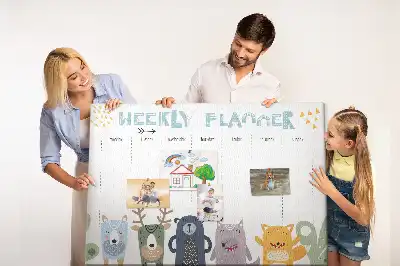 Heti tervező gyerekeknek fali parafa üzenőtábla