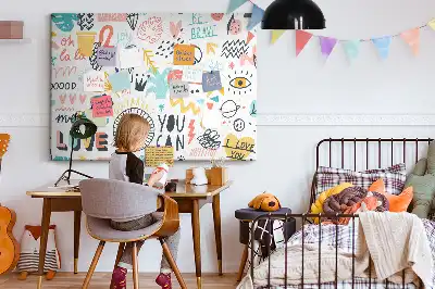 Lineáris minimalista rajzokkal díszített parafatábla