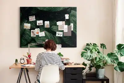 Trópusi monstera mintás parafa üzenőtábla