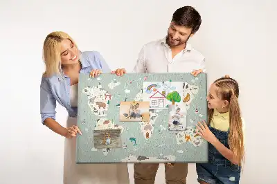 Állatos világtérkép parafatábla