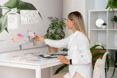 Absztrakt levelek mintás fali parafa üzenőtábla