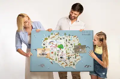Fali parafa üzenőtábla lengyel állattérképpel