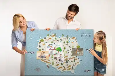 Fali parafa üzenőtábla lengyel állattérképpel