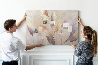 Növények akvarell mintás parafafali tábla