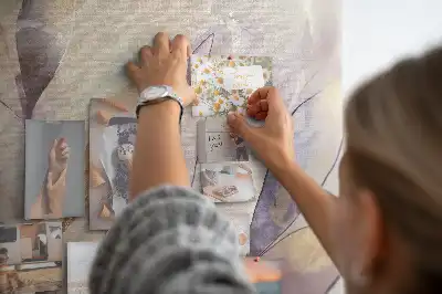Növények akvarell mintás parafafali tábla