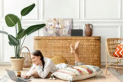 Növények akvarell mintás parafafali tábla