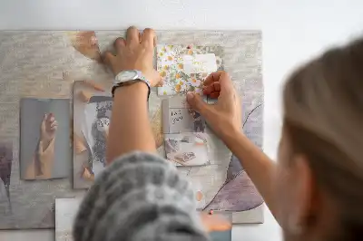 Növények akvarell mintás parafafali tábla