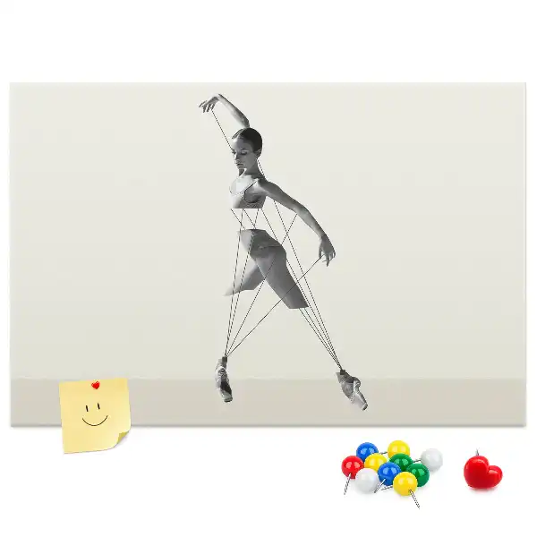 Balerina mintás fali parafa üzenőtábla