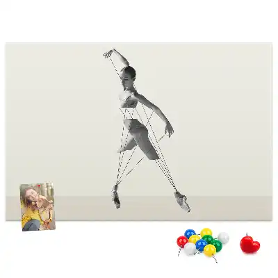 Balerina mintás fali parafa üzenőtábla