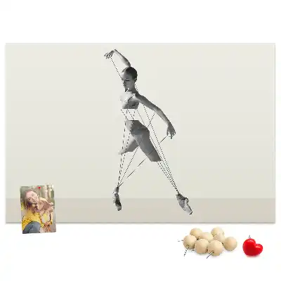 Balerina mintás fali parafa üzenőtábla