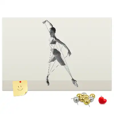 Balerina mintás fali parafa üzenőtábla