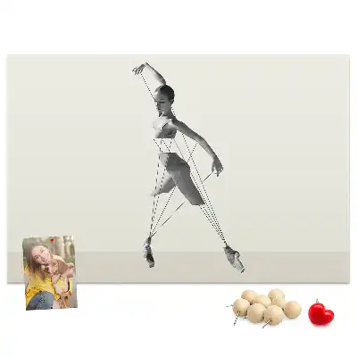 Balerina mintás fali parafa üzenőtábla