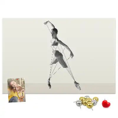 Balerina mintás fali parafa üzenőtábla