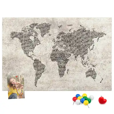Parafatábla világtérkép újságmintával
