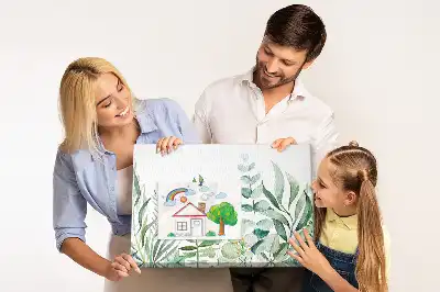 Fali parafa üzenőtábla akvarell levelek mintával