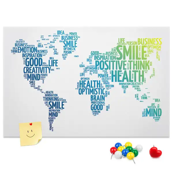 Kedves szavak térképe parafatábla