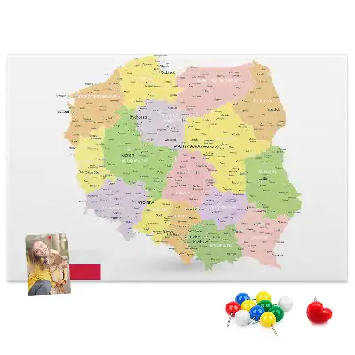 Lengyelország térképes fali parafa üzenőtábla