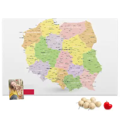Lengyelország térképes fali parafa üzenőtábla