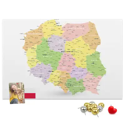 Lengyelország térképes fali parafa üzenőtábla