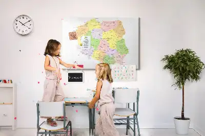 Lengyelország térképes fali parafa üzenőtábla
