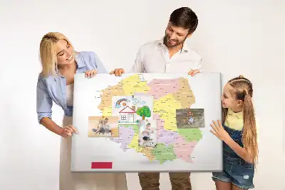 Lengyelország térképes fali parafa üzenőtábla