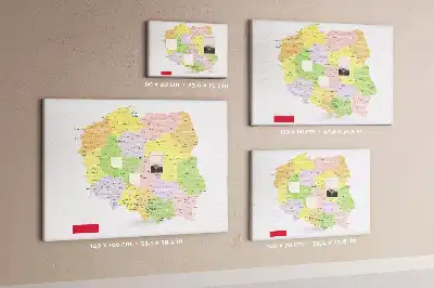 Lengyelország térképes fali parafa üzenőtábla