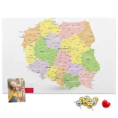 Lengyelország térképes fali parafa üzenőtábla