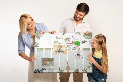 Szafari mintás heti tervező parafatábla