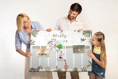 Szafari mintás heti tervező parafatábla