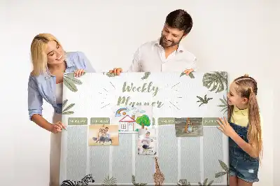Szafari mintás heti tervező parafatábla