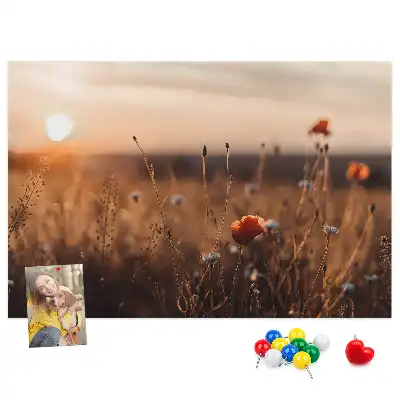 Mező napkelte mintás fali parafa üzenőtábla