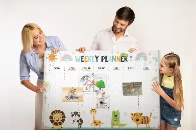 Parafa heti tervező üzenőtábla állatos mintával