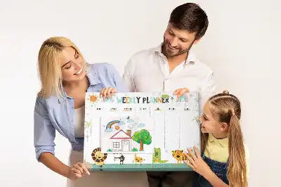 Parafa heti tervező üzenőtábla állatos mintával