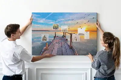 Parafa üzenőtábla tavi stég mintával