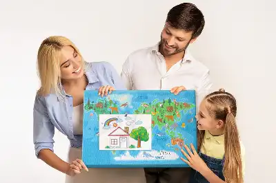 Rajzfilm térkép mintás parafa üzenőtábla