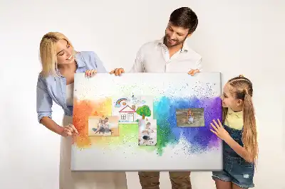Absztrakt szivárvány mintás fali parafa üzenőtábla