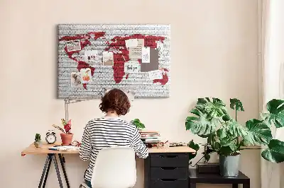 Fali parafa üzenőtábla téglafal mintás térképpel