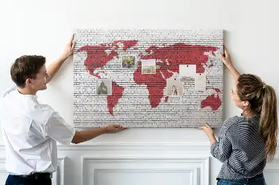 Fali parafa üzenőtábla téglafal mintás térképpel
