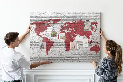 Fali parafa üzenőtábla téglafal mintás térképpel