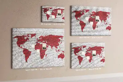 Fali parafa üzenőtábla téglafal mintás térképpel