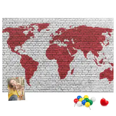 Fali parafa üzenőtábla téglafal mintás térképpel