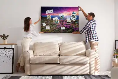 Napkelte virágok mintás parafafali tábla