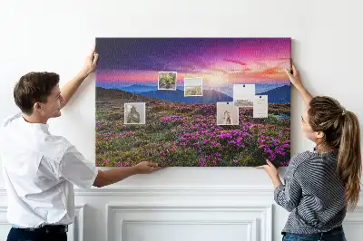 Napkelte virágok mintás parafafali tábla