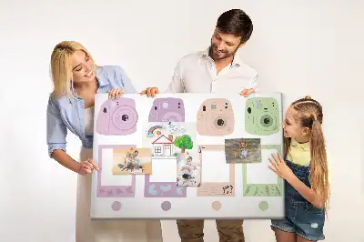 Fényképezőgép formájú parafa üzenőtábla készlet