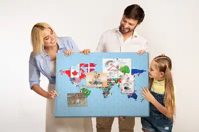 Fali parafa üzenőtábla országok zászlóival