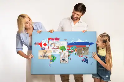 Fali parafa üzenőtábla országok zászlóival